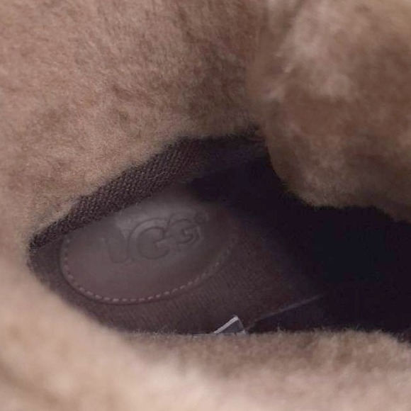 Ugg Larus Grizzly Leather Boots Shearling Lined Combat Boots Men 7.5/‎ Women 9 - Picture 5 of 12